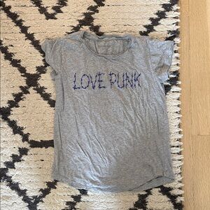 Zadig & Voltaire Skinny Stitch Love Punk T-shirt SMALL